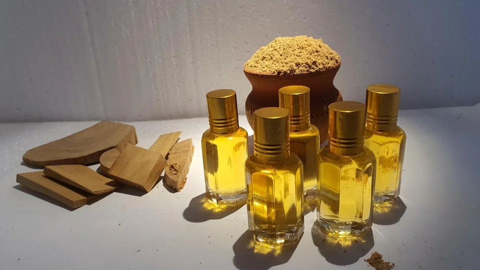 Distilling sandalwood oil